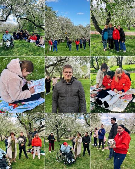 Пикник и пленэр в цветущем саду